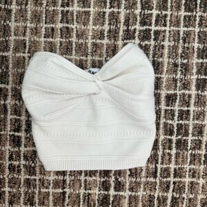 Princess Polly Cream/White Knit Tube Top